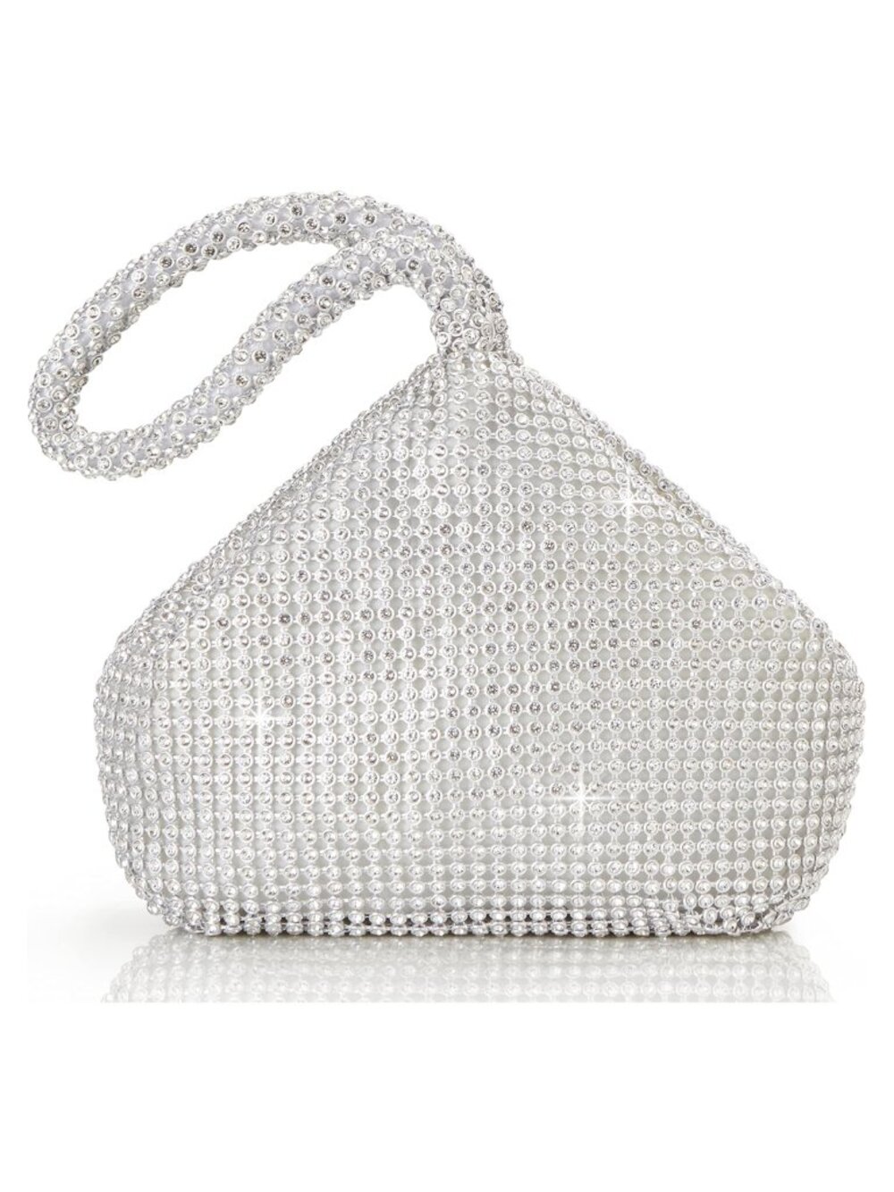 Rhinestone Triangle Clutch Sparkly Glitter Evening Bag